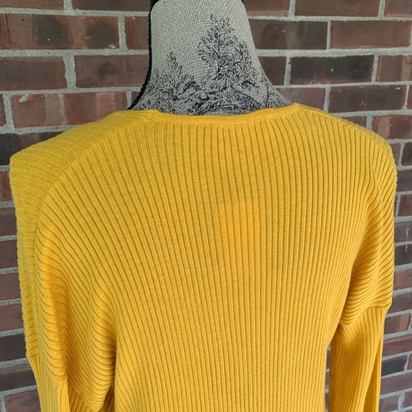 NWT Elodie ribbed mustard wrap style sweater - Picture 6 of 8